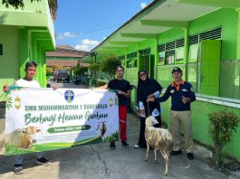 SMK Muhammadiyah 1 Sukoharjo Salurkan Hewan Kurban Iduladha 1447 H ke Sejumlah Sekolah dan Lembaga Sosial